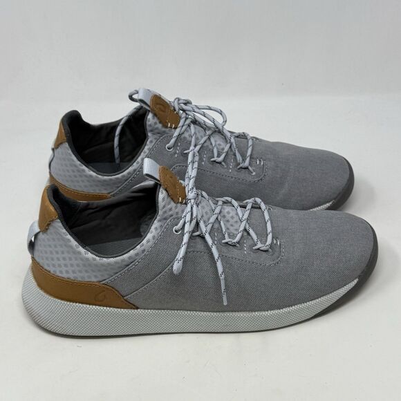 Olukai Nanea Li Shoes Mens 10 Gray Canvas Casual Comfort Lace Up Low Sneakers - Picture 3 of 14
